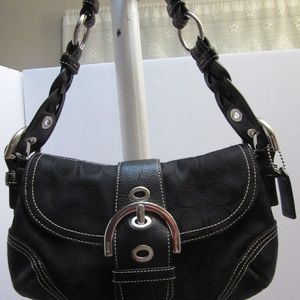 Coach Soho sig C flap closure canvas shoulder bag